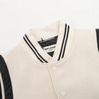 SAINT LAURENT PARIS Classic Leather-Trim Baseball Collar Jacket