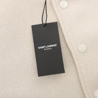 SAINT LAURENT PARIS Classic Leather-Trim Baseball Collar Jacket