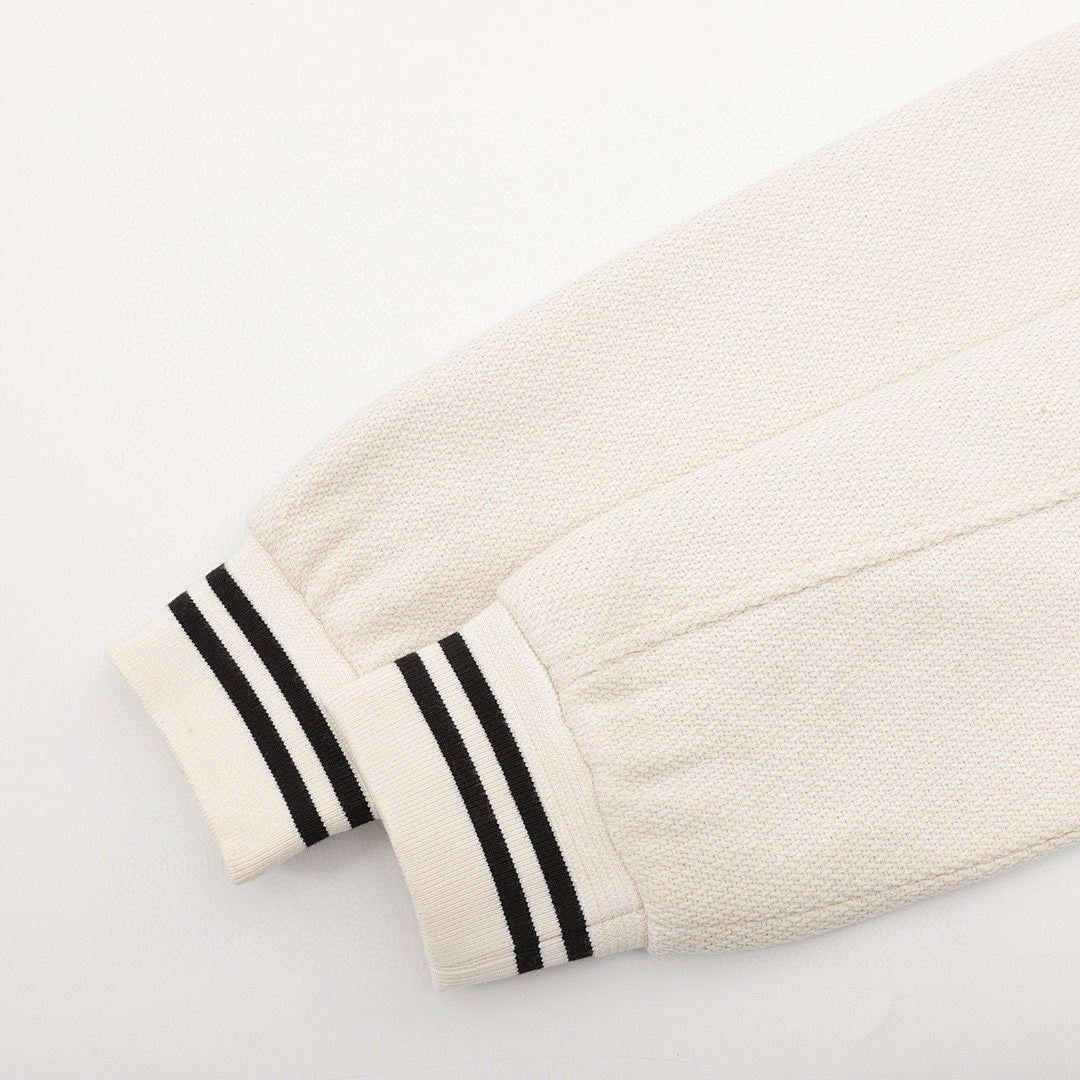 SAINT LAURENT PARIS Classic Leather-Trim Baseball Collar Jacket