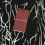 GUCCI 2026 New Arrival: All-Over Digital Print Short-Sleeve T-Shirt featuring Branch-Motif Lettering Logo