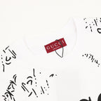 GUCCI 2026 New Arrival: All-Over Digital Print Short-Sleeve T-Shirt featuring Branch-Motif Lettering Logo