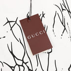 GUCCI 2026 New Arrival: All-Over Digital Print Short-Sleeve T-Shirt featuring Branch-Motif Lettering Logo