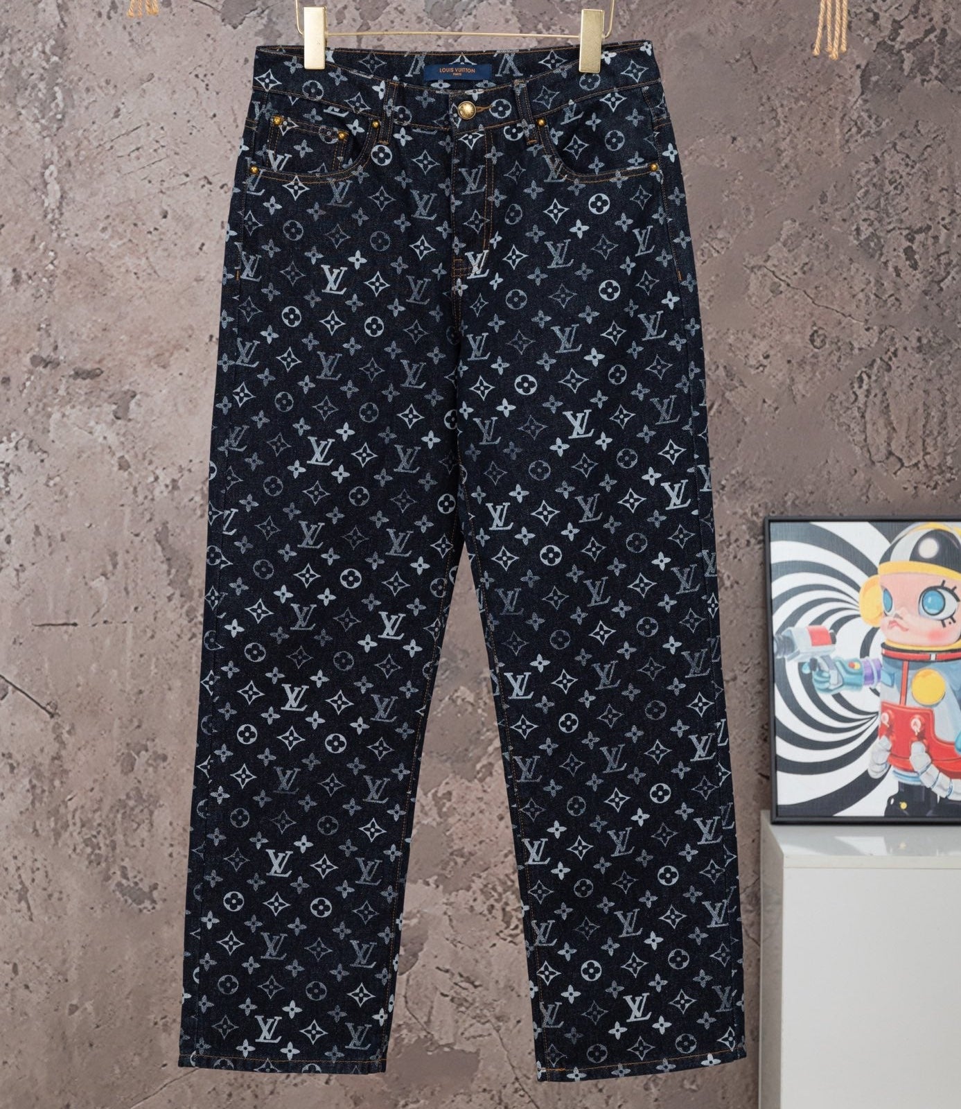 LOUIS VUITTON Monogram Jacquard Denim Jeans