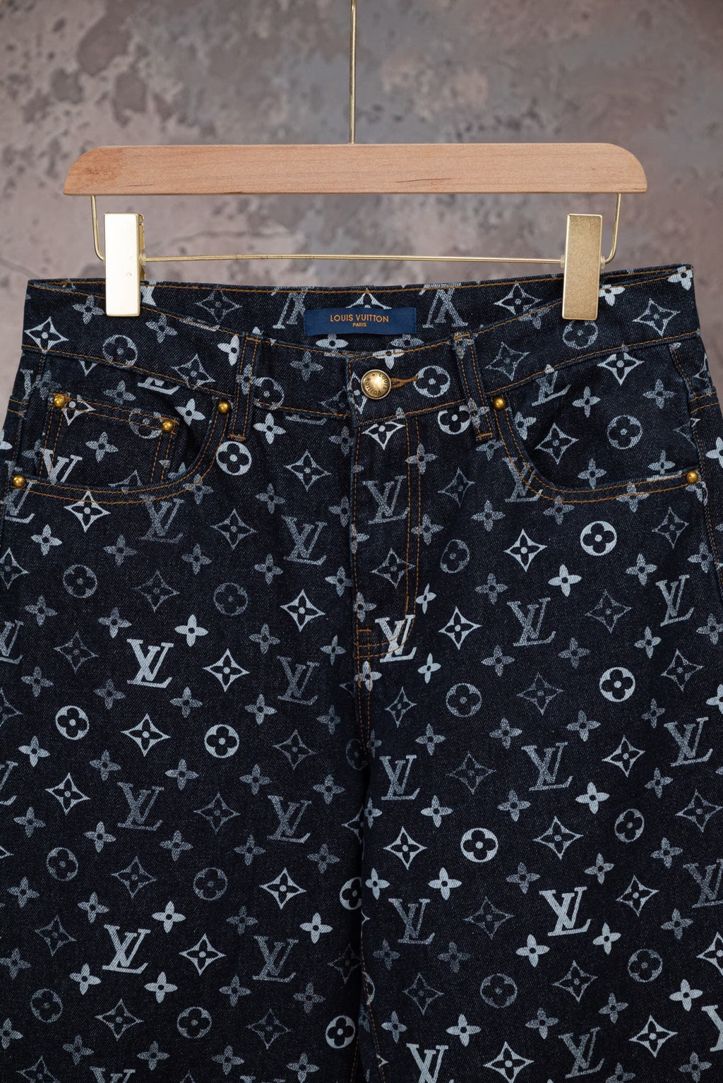 LOUIS VUITTON Monogram Jacquard Denim Jeans