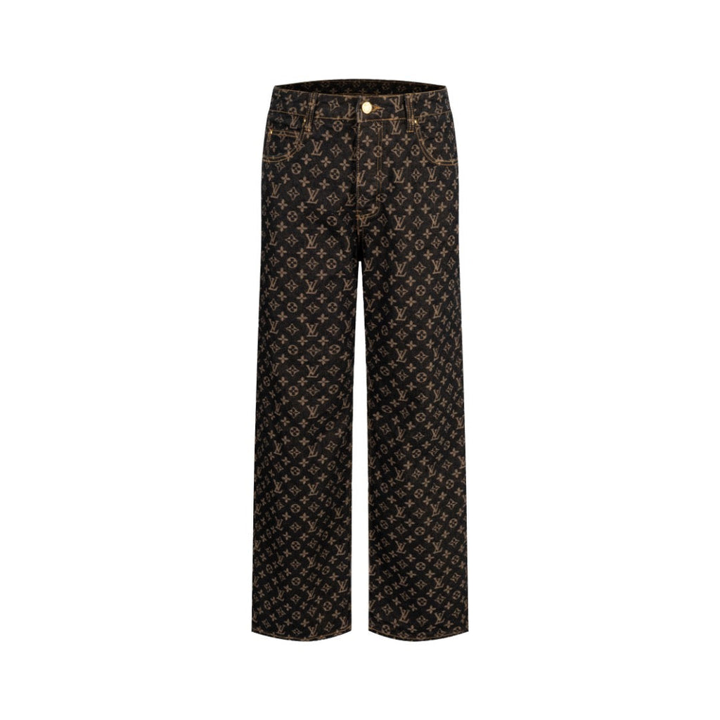 LOUIS VUITTON Monogram Wide-Leg Denim Jeans