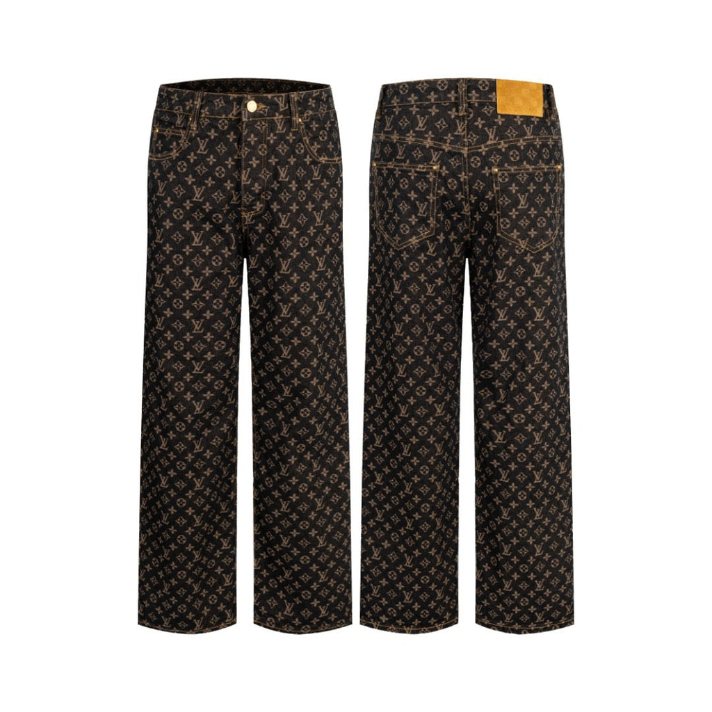 LOUIS VUITTON Monogram Wide-Leg Denim Jeans