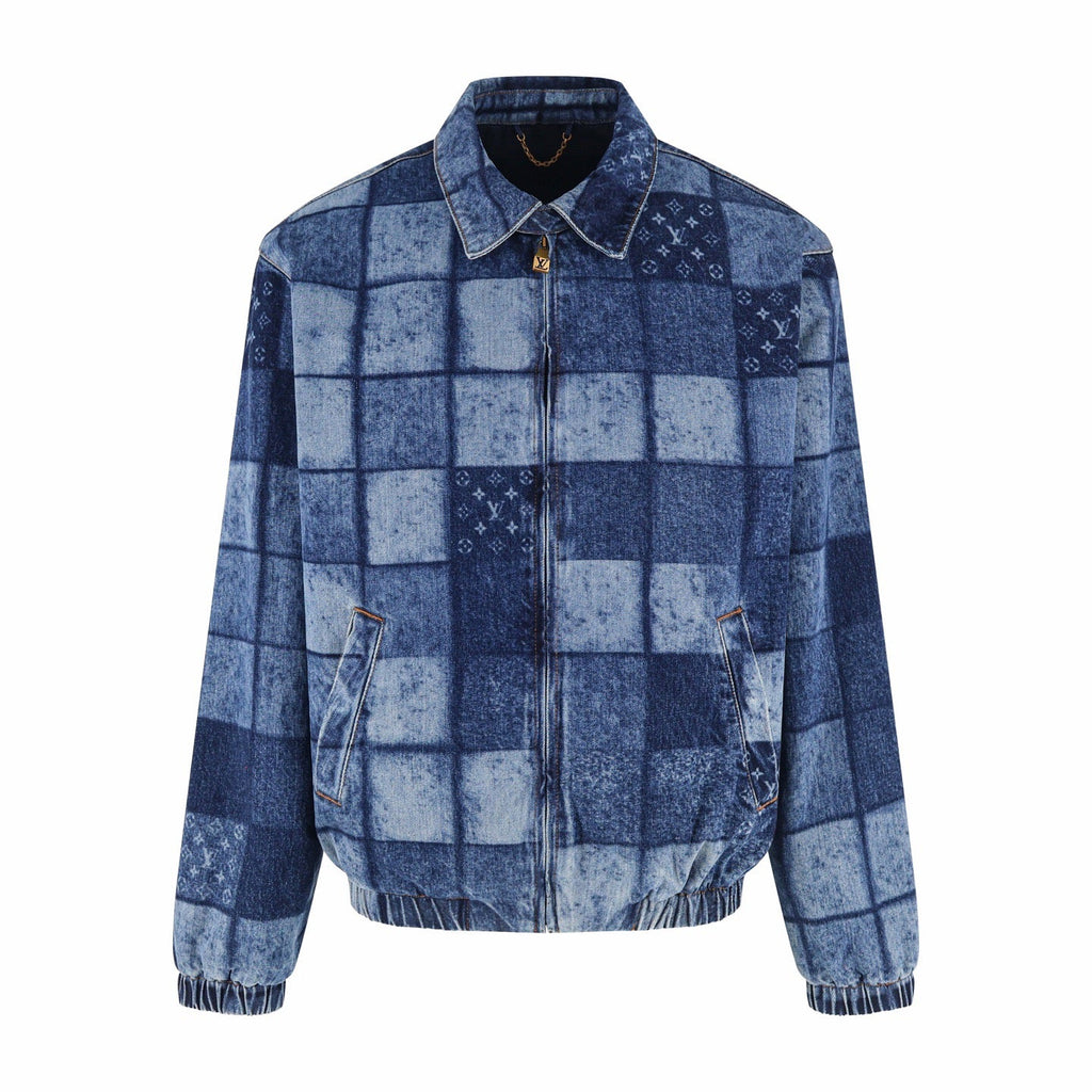 LOUIS VUITTON Monogram Patchwork Denim Harrington Jacket