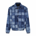 LOUIS VUITTON Monogram Patchwork Denim Harrington Jacket