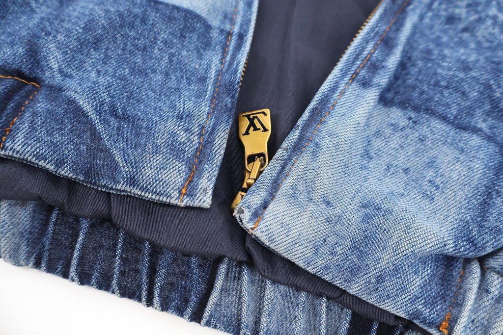 LOUIS VUITTON Monogram Patchwork Denim Harrington Jacket