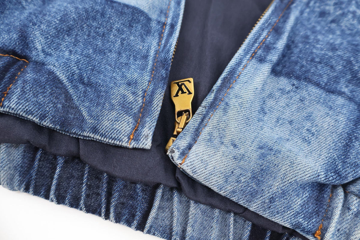 LOUIS VUITTON Monogram Patchwork Denim Harrington Jacket