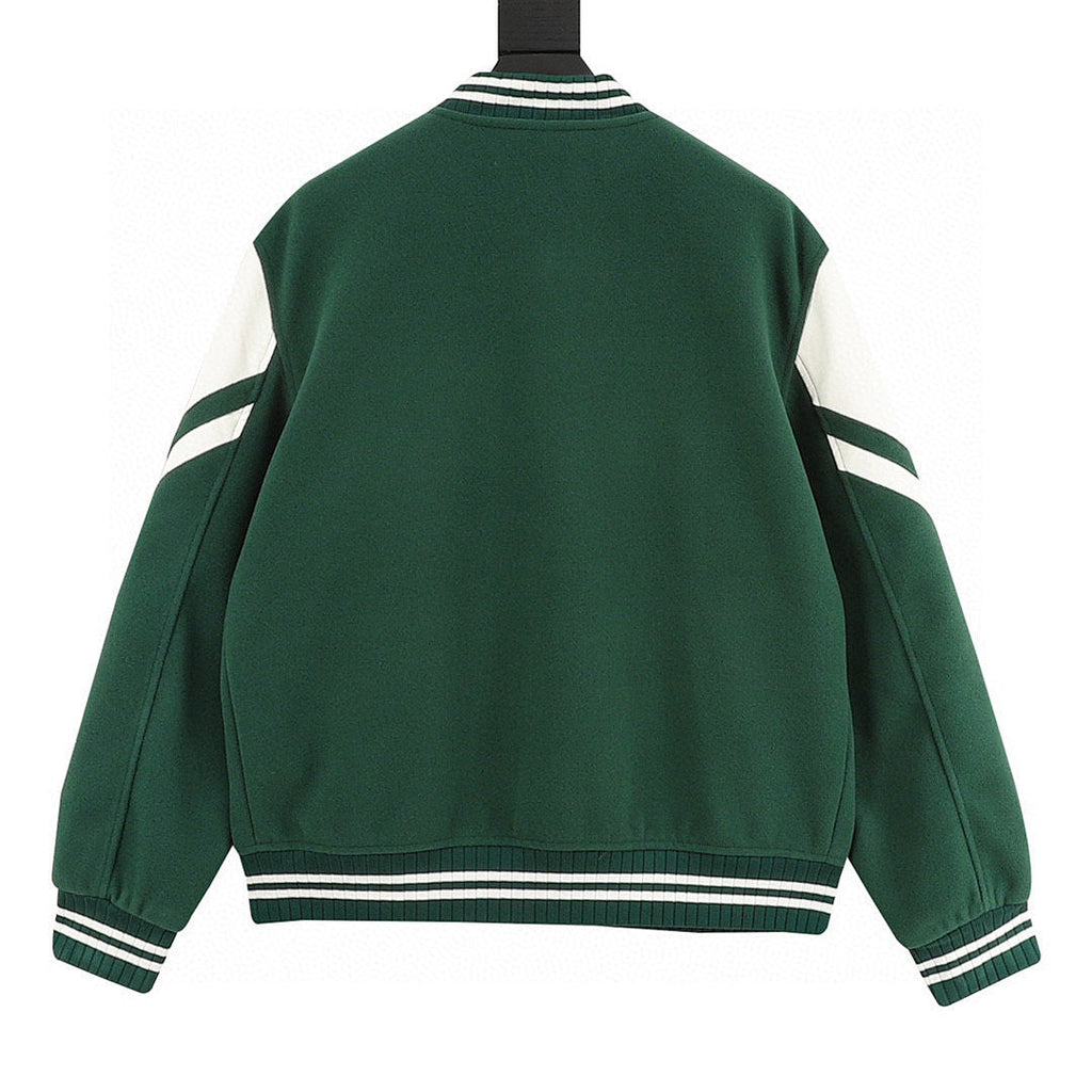 CELINE Triomphe C Logo Patchwork Embroidery Baseball Jacket