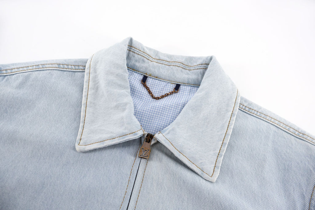 LOUIS VUITTON Floral LV Embroidered Denim Jacket