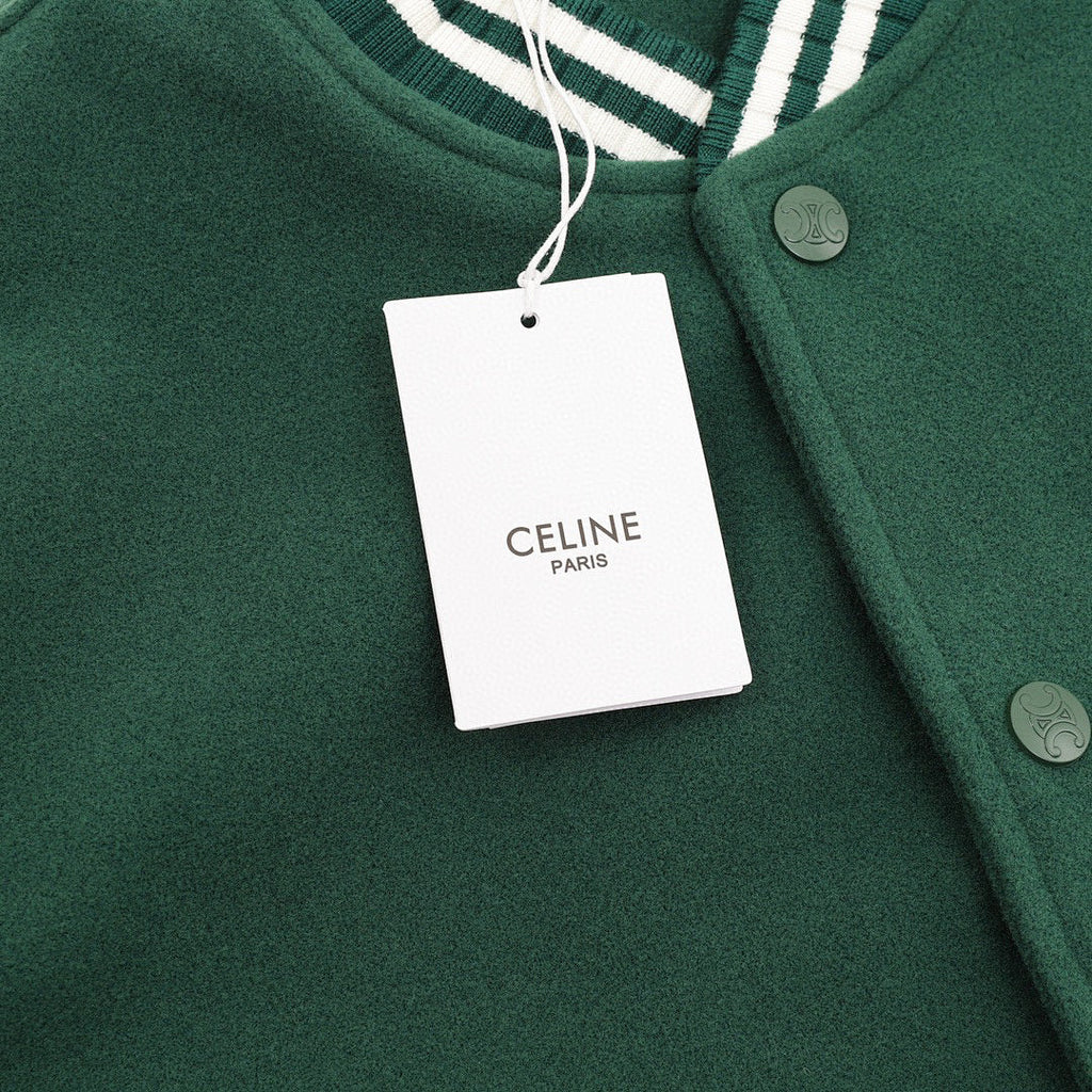 CELINE Triomphe C Logo Patchwork Embroidery Baseball Jacket