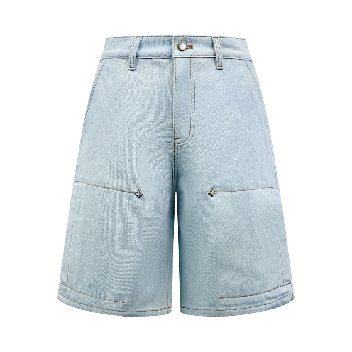 LOUIS VUITTON Star Rivet Cargo Denim Shorts