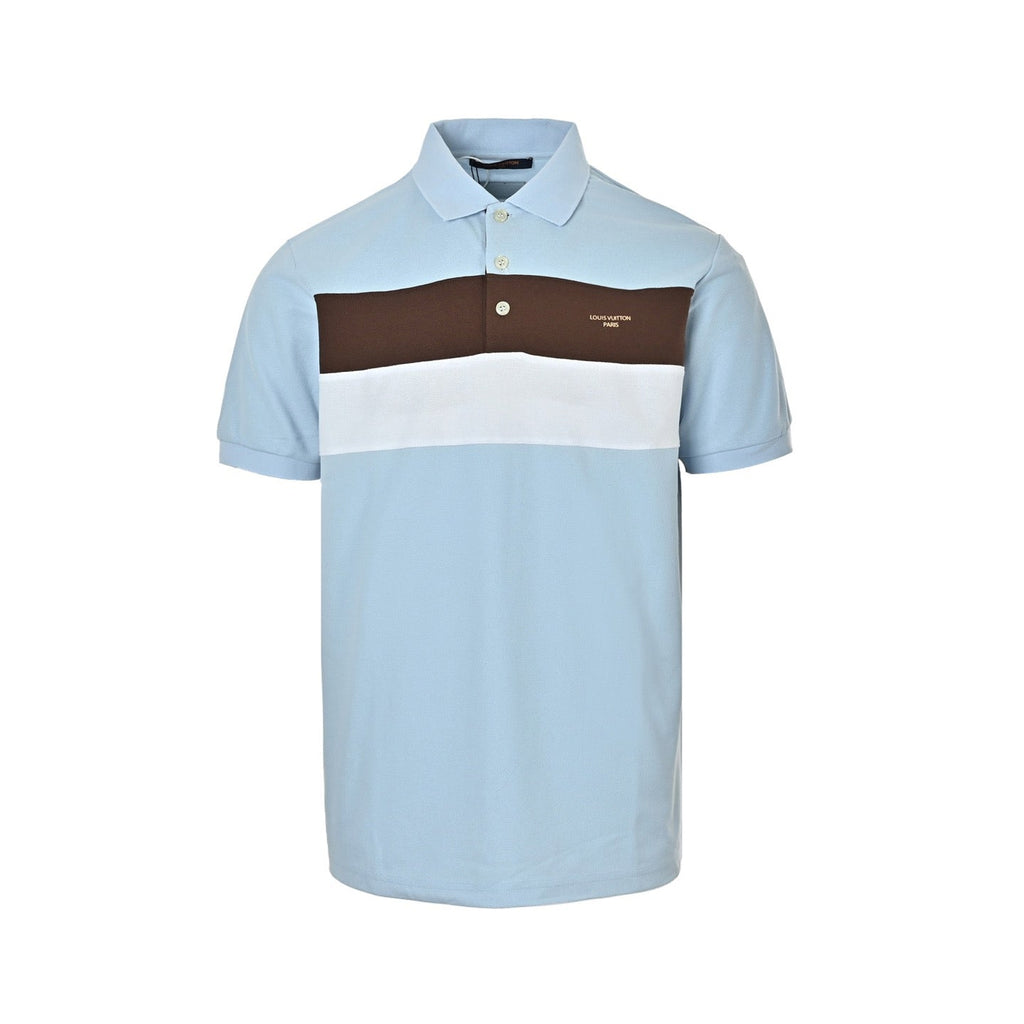 LOUIS VUITTON Colourblock Stripe Piqué Polo Shirt