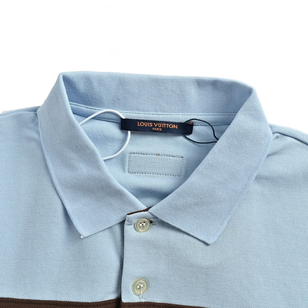 LOUIS VUITTON Colourblock Stripe Piqué Polo Shirt
