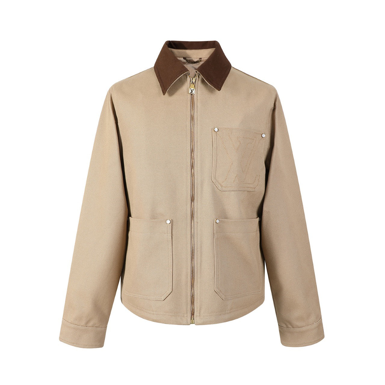 LOUIS VUITTON Contrast Collar Canvas Chore Jacket