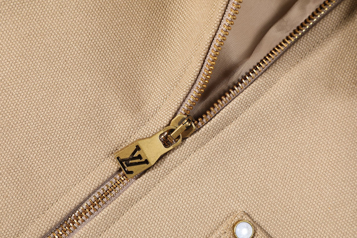 LOUIS VUITTON Contrast Collar Canvas Chore Jacket