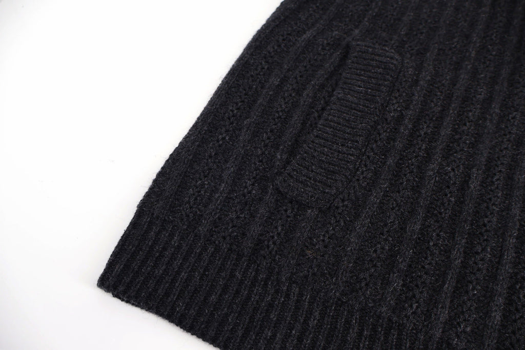 LOUIS VUITTON Shearling Collar Ribbed Knit Bomber Jacket