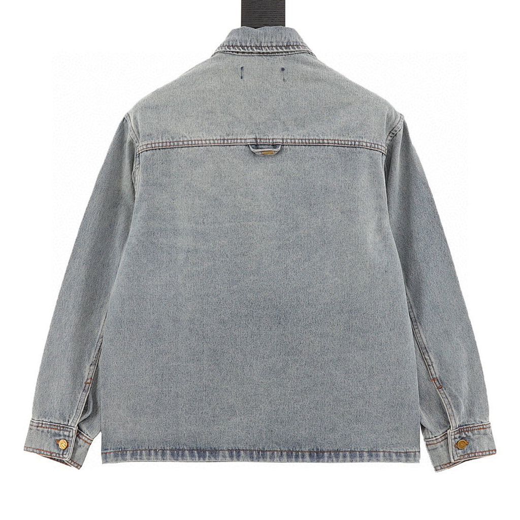 Louis Vuitton Monogram Denim Patchwork Long-Sleeve Jacket