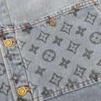 Louis Vuitton Monogram Denim Patchwork Long-Sleeve Jacket