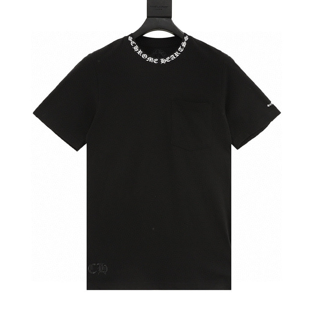 Chrome Hearts Short-Sleeve T-Shirt with Sanskrit Lettering Print at the Neckline
