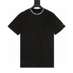 Chrome Hearts Short-Sleeve T-Shirt with Sanskrit Lettering Print at the Neckline