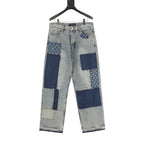 Louis Vuitton Distressed Patchwork Denim Trousers