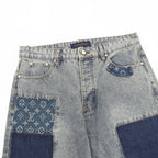 Louis Vuitton Distressed Patchwork Denim Trousers