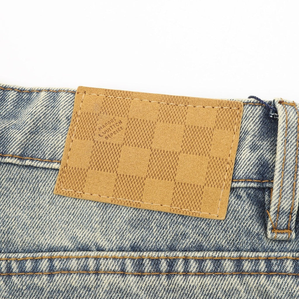 Louis Vuitton Distressed Patchwork Denim Trousers