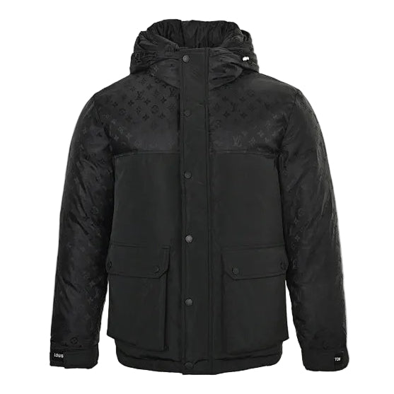 Louis Vuitton Monogram Patchwork Hooded Down Jacket