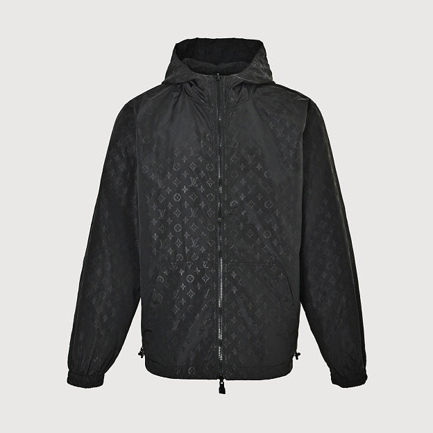 LOUIS VUITTON Monogram Eclipse Hooded Windbreaker Black