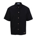 PRADA Logo Short-Sleeve Denim Shirt