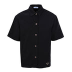 PRADA Logo Short-Sleeve Denim Shirt