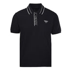PRADA Triangle Logo Embroidered Polo Shirt