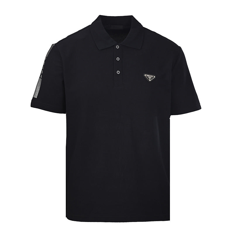 Prada Metal Triangle Logo Polo Shirt