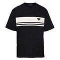 Prada Striped Panel T-Shirt with Triangle Logo
