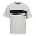 Prada Striped Panel T-Shirt with Triangle Logo