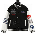 THOM BROWNE Four-Bar Multi-Embroidery Baseball Jacket