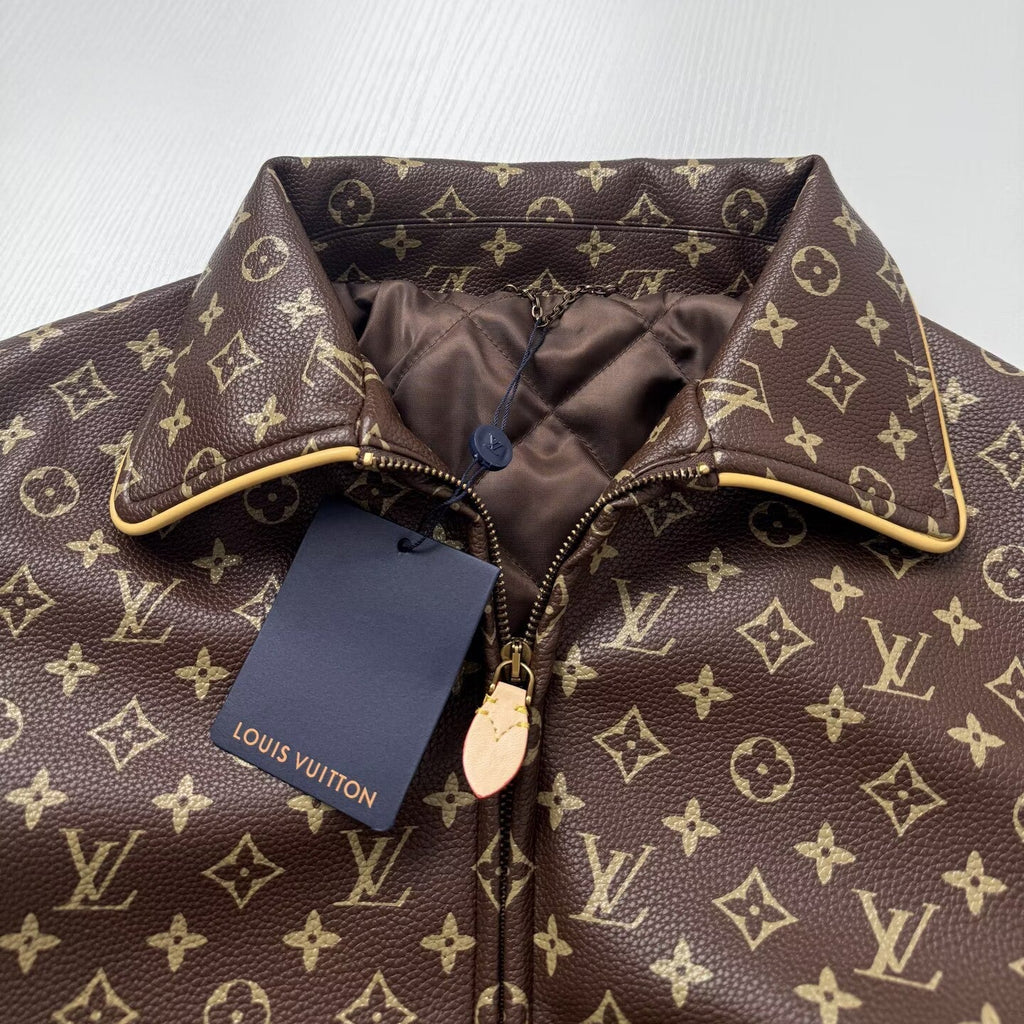 LOUIS VUITTON Monogram Leather Bomber Jacket