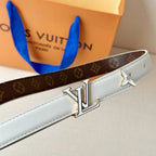 Louis Vuitton-Style Women's Belt — A stylish leather belt featuring a metal buckle, perfect for daily commutes, office wear, and parties; an excellent gift choice for Mother's Day or Valentine's Day.