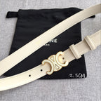 Authentic Celine Women‘s Leather Belt – Triomphe Buckle