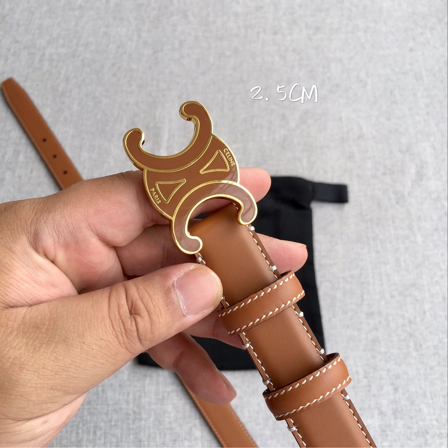 Authentic Celine Women‘s Leather Belt – Triomphe Buckle