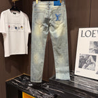 Louis Vuitton Logo-Embroidered Jeans