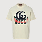Gucci 2026 Interlocking GG Web Stripe T-Shirt — Ivory | Made in Italy